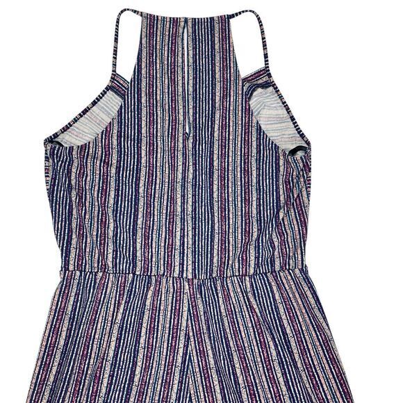 BCBGeneration Jumpsuit Women M Crossover V-neck Draped Pocket Striped Boho Beach - Picture 7 of 16